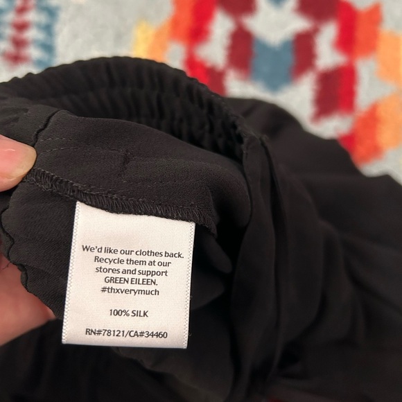 Eileen Fisher pullup pants 100% silk black color women’s size XLarge - Picture 6 of 6